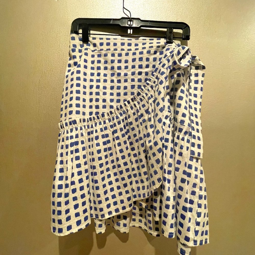 Vineyard Vines Blue checkered wrap skirt (M)